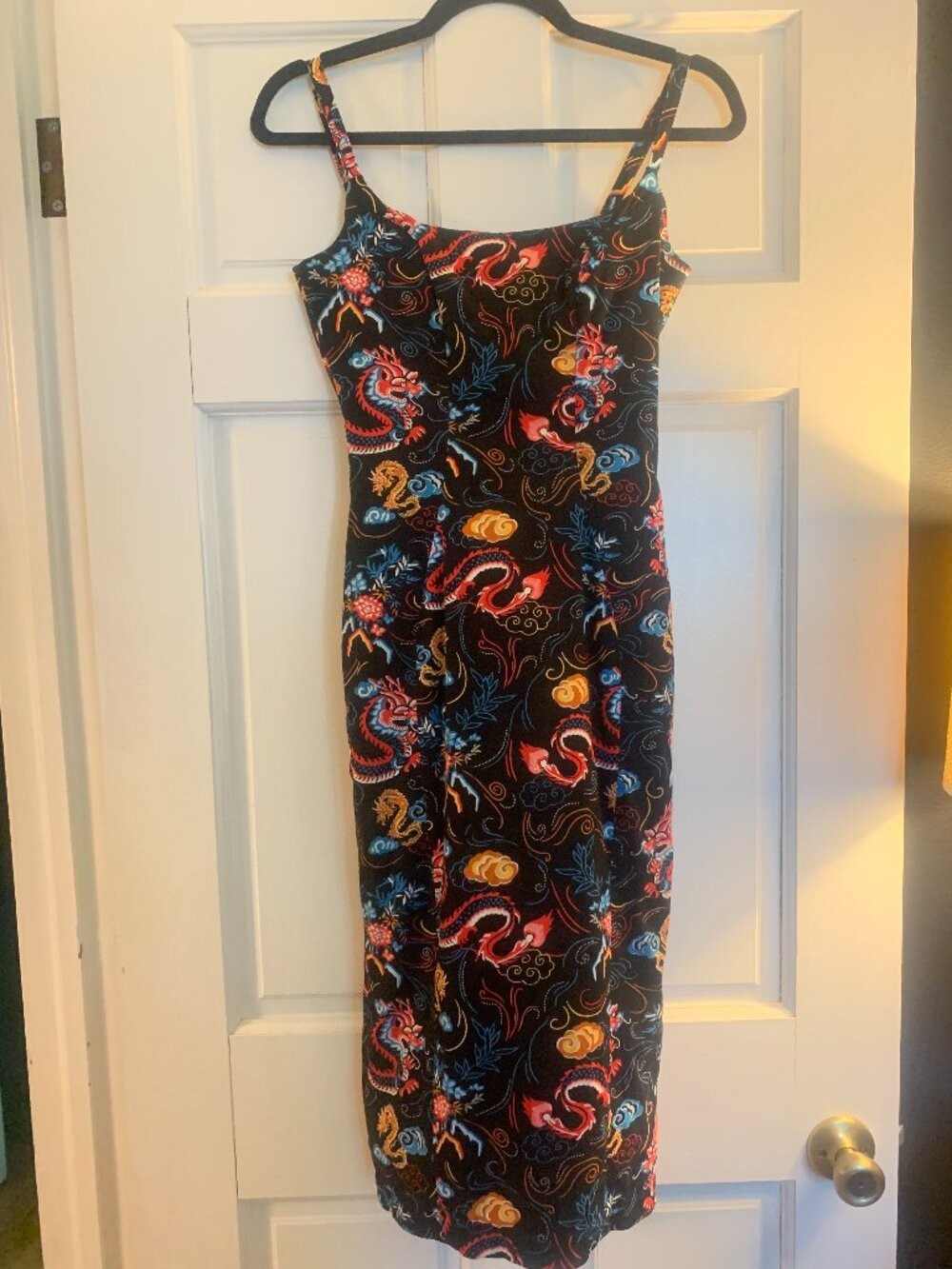 Pinup Couture Jayne Wiggle Dress XS Dragon Print